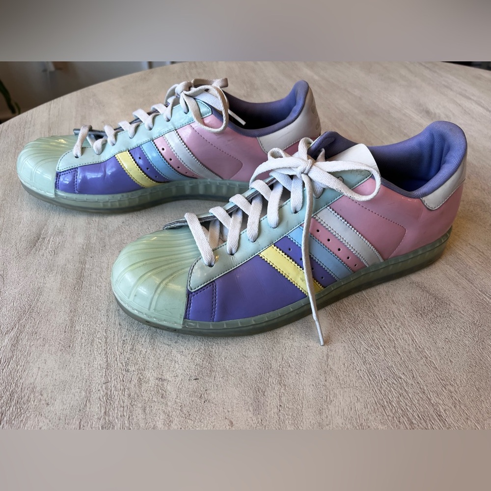 Adidas Superstar 1 Clear Patent Leather Pastel 'Easter' Shoes - Men's Size‎ 11.5